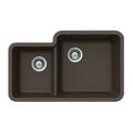 Houzer Quartztone Series Composite Granite Undermount 60 - 40 Double Bowl Kitchen Sink- Mocha M-175U MOCHA